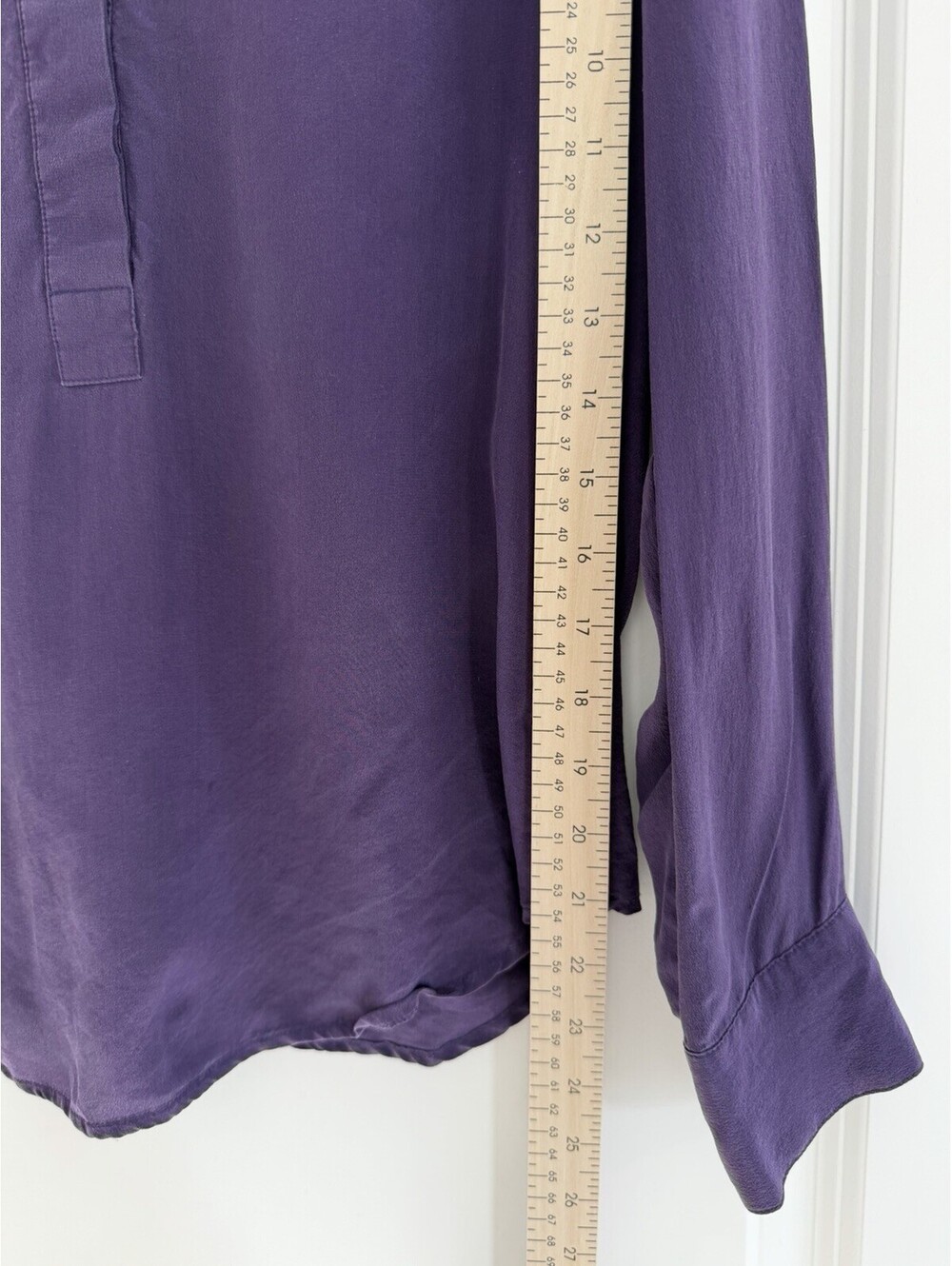 Kathy Ireland 100% Silk Vtg Purple Popover Blouse Size L Elegant Quiet Luxury - Picture 5 of 5